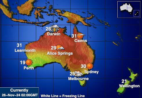 Austraalia Ilm temperatuur kaart 