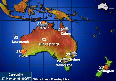 Australien Vejret temperatur kort 