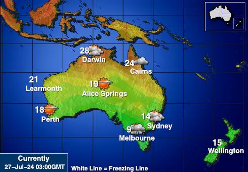 آسٹریلیا موسم درجہ حرارت کا نقشہ 