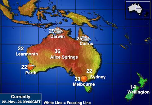 Austraalia Ilm temperatuur kaart 