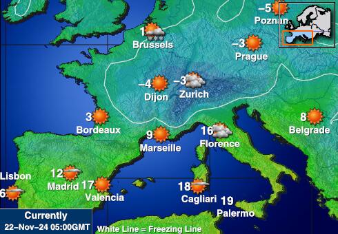 Oostenrijk Weer temperatuur kaart 