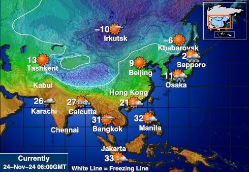 Azerbejdżan Temperatura Mapa pogody 