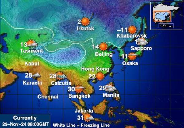 アゼルバイジャン 天気温度マップ 