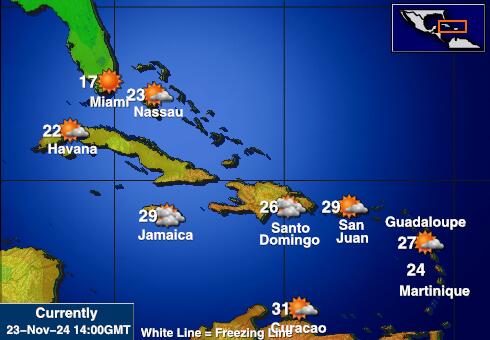 Bahamas Vejret temperatur kort 