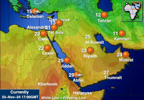 Bahrain Vejret temperatur kort 