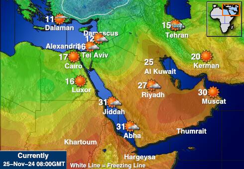 Bahrain Mapa temperatura Tempo 