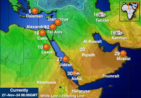 Bahrain Harta temperaturii vremii 