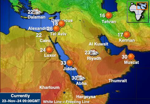 Bahrain Veður hitastig kort 