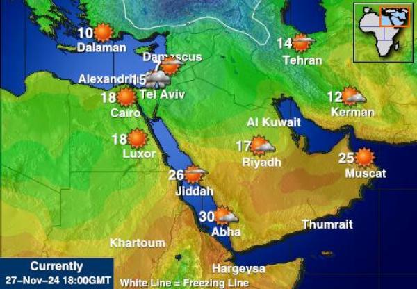 Bahrain Vädertemperaturkarta 