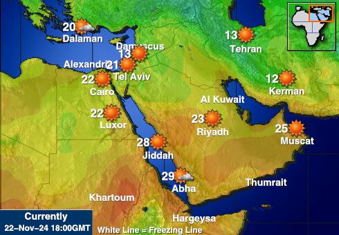 Bahrain Ilm temperatuur kaart 