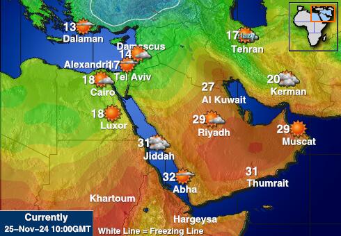 Bahrein Vremenska prognoza, Temperatura, karta 