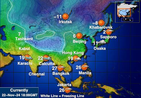 Bangladesh Ilm temperatuur kaart 