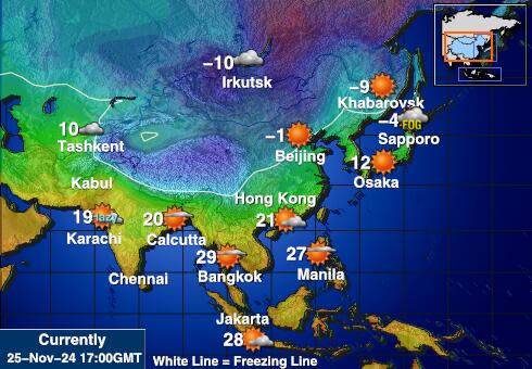 バングラデシュ 天気温度マップ 