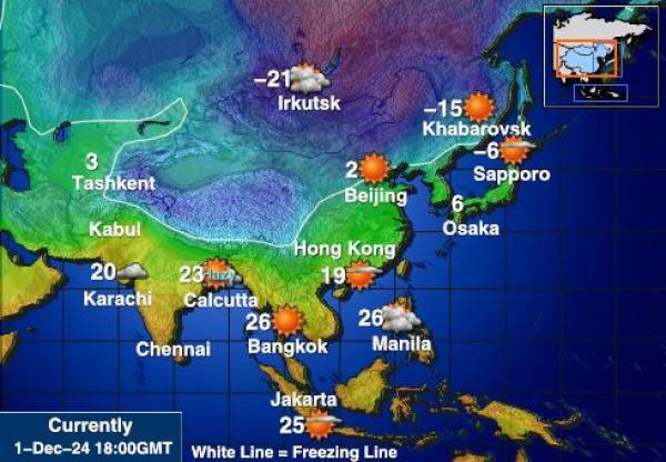 Bangladesh Været temperatur kart 