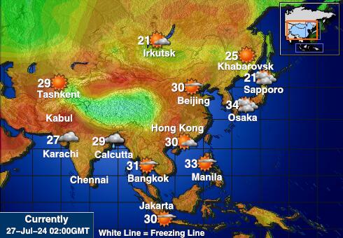 باساس دا بھارت موسم درجہ حرارت کا نقشہ 