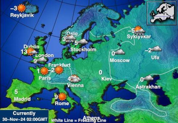 Bielorusia Harta temperaturii vremii 