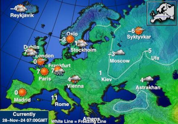 Białoruś Temperatura Mapa pogody 