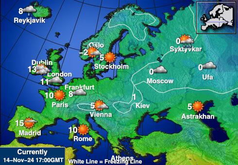 Bielorusko Mapa teplôt počasia 