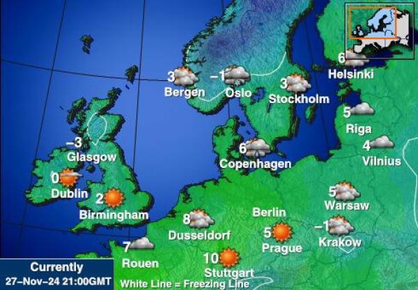 Belgien Vädertemperaturkarta 