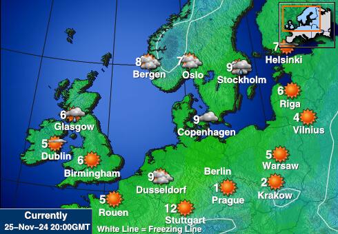 België Weer temperatuur kaart 