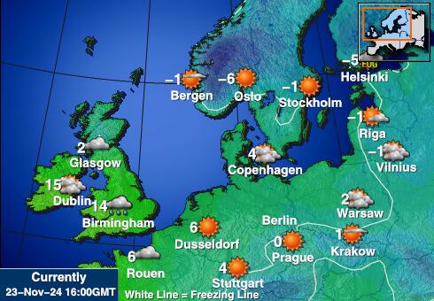 Belgien Wetter Temperaturkarte 