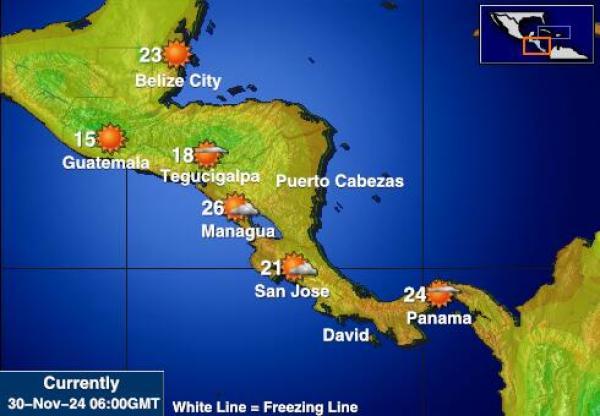 Belize Været temperatur kart 