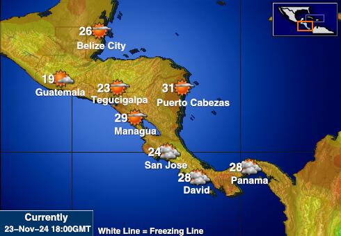 Belize Wetter Temperaturkarte 