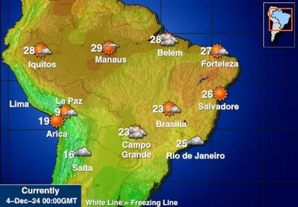 Bolivia Weather Temperature Map 