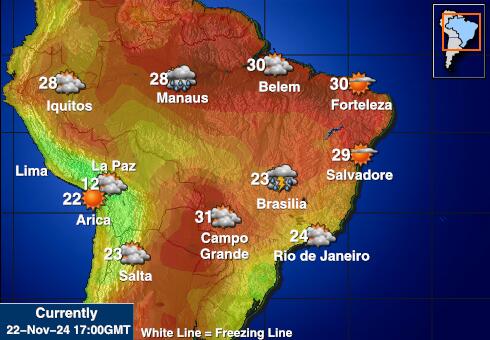 Boliivia Ilm temperatuur kaart 