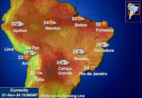 Bolivien Wetter Temperaturkarte 