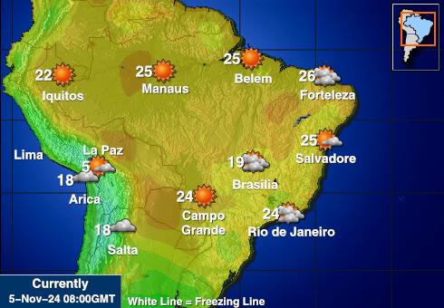 Boliwia Temperatura Mapa pogody 