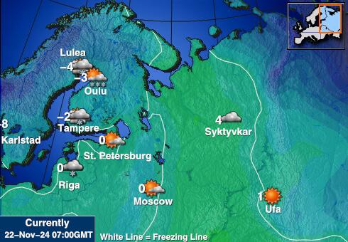 Bosnië en Herzegovina Weer temperatuur kaart 