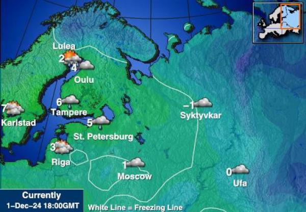 Bosnia og Herzegovina Været temperatur kart 