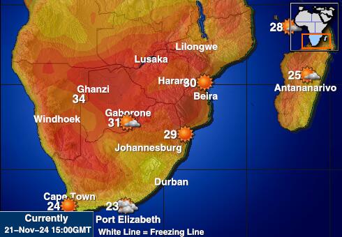 Botswana Weather Temperature Map 