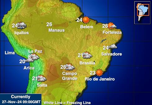 Brazilia Harta temperaturii vremii 