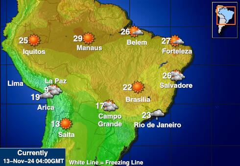 Brasiilia Ilm temperatuur kaart 