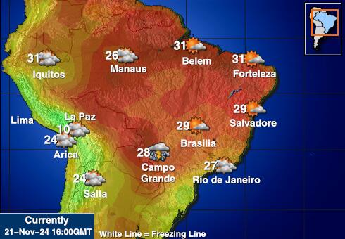 Brazil Weather Temperature Map 