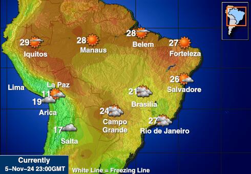 Brazil Bản đồ nhiệt độ thời tiết 
