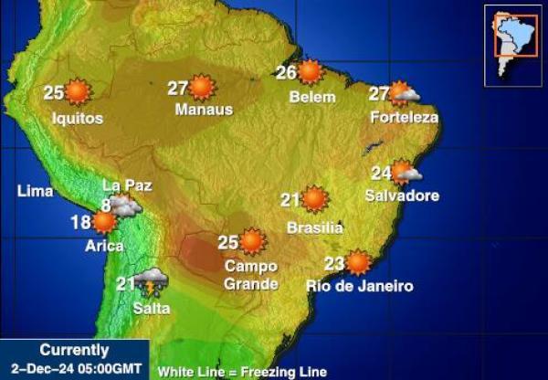 Brasil Mapa de temperatura Tiempo 