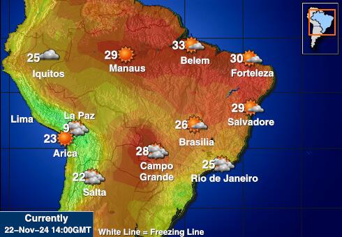 Brasiilia Ilm temperatuur kaart 