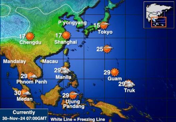 Brunei Været temperatur kart 