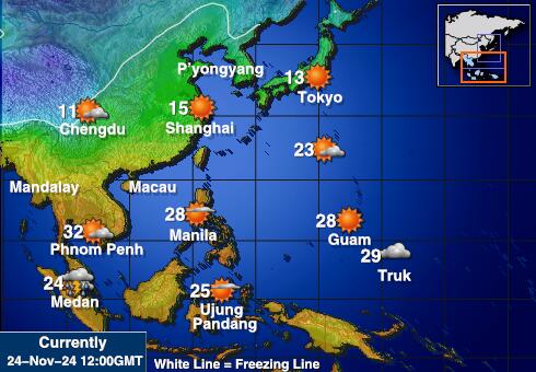 Brunei Temperatura Mapa pogody 