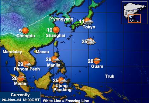 Brunei Ilm temperatuur kaart 