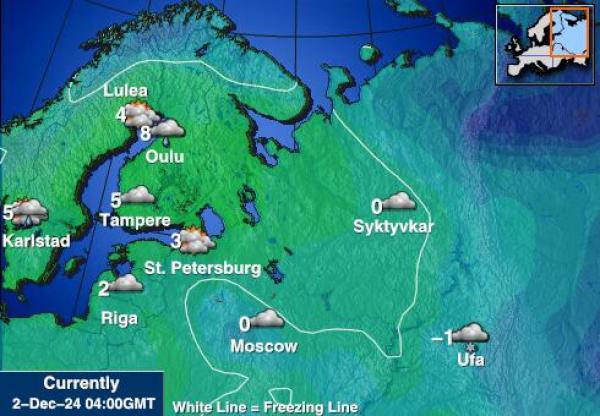 Bulgaria Mapa de temperatura Tiempo 