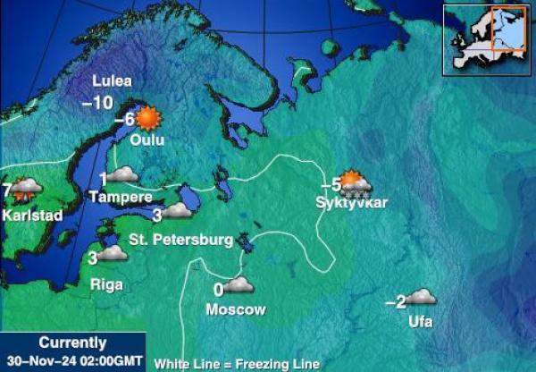 Bulgaria Harta temperaturii vremii 