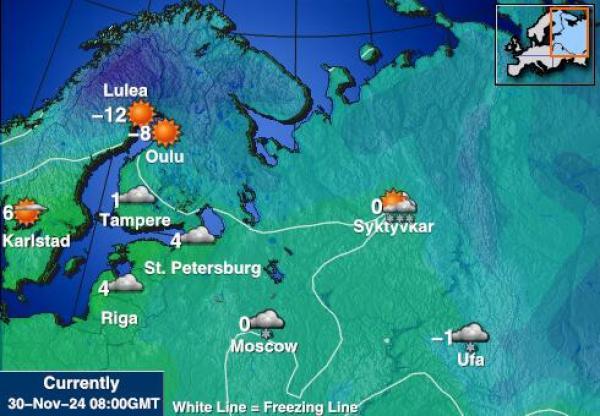 Bulharština Mapa počasí teplota 