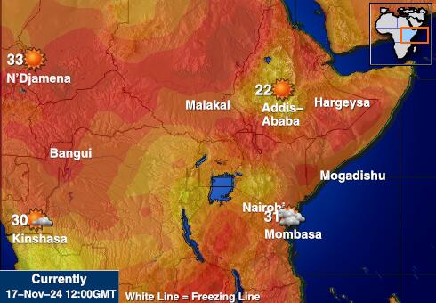 Burundi Vreme Temperatura Zemljevid 