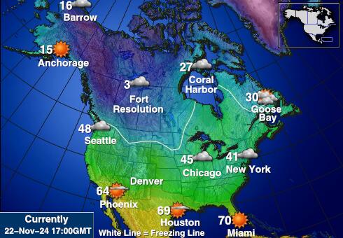 Kanada Ilm temperatuur kaart 