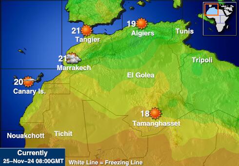 Cape Verde Mapa temperatura Tempo 