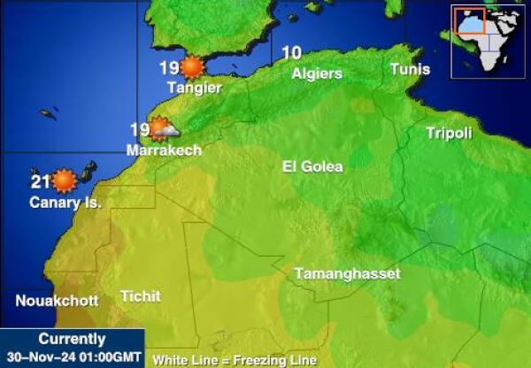 Cape Verde Harta temperaturii vremii 